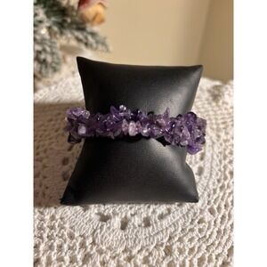 Amethyst Briolette Bracelet - Stretchy